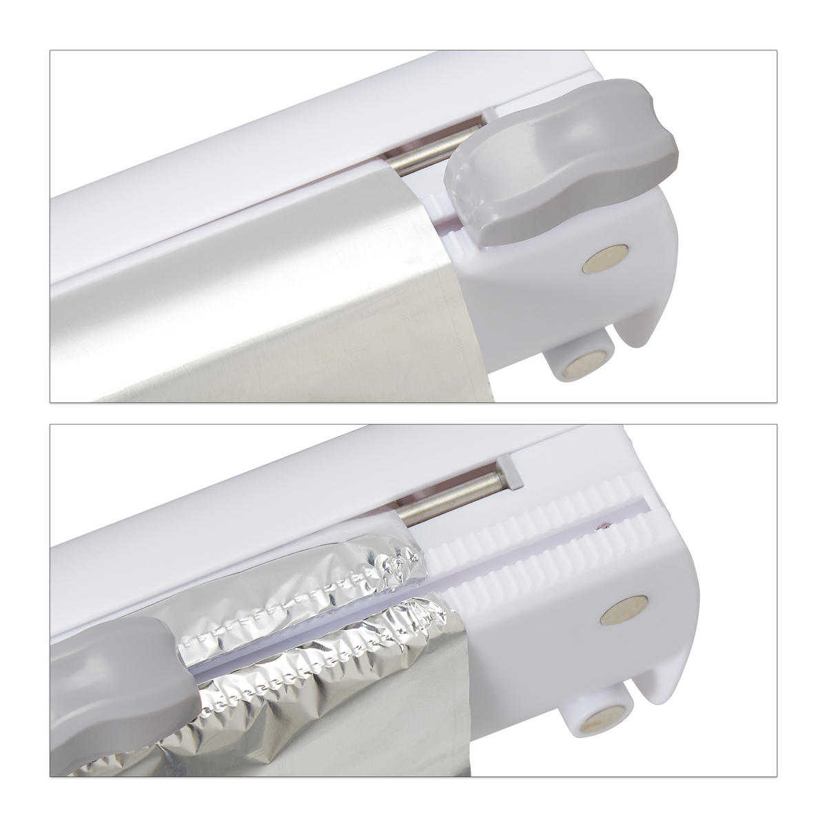 2XFOLIENSCHNEIDER - Weiß, Kunststoff/Metall (37/5/8cm) - Relaxdays