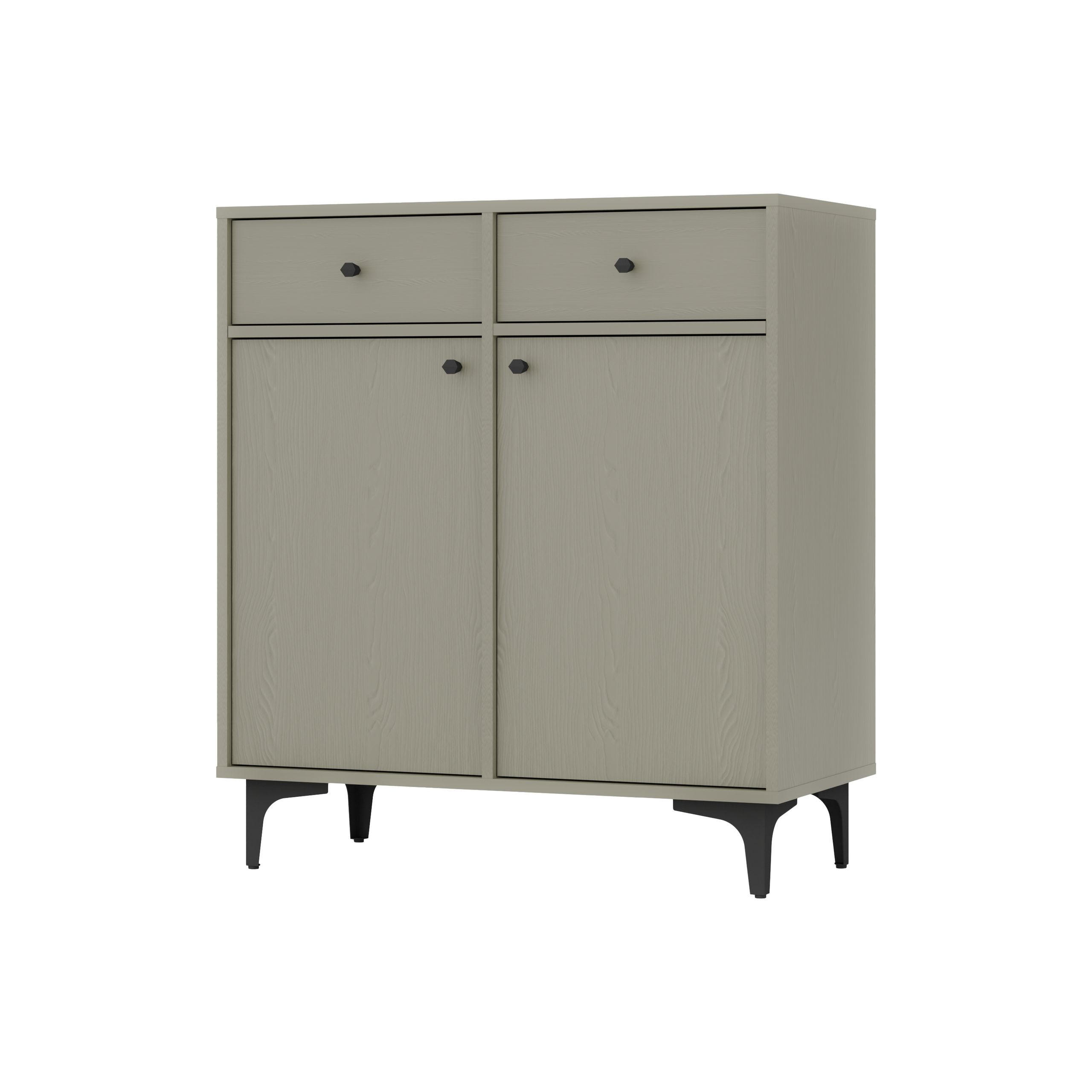 KOMMODE TORINO 84/94/41 cm mit 2 Schubladen 2 Türen Hellgrün - Hellgrün, Holzwerkstoff (84/94/41cm) - MASSENO