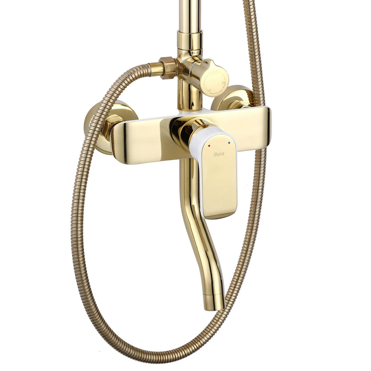 DUSCHGARNITUR Rea Bloom White Gold - Weiß, Metall (25/144/45cm) - REA