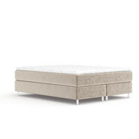 BOXSPRINGBETT Sub Beige 200/200 cm mit Latex-Topper - Beige/Silberfarben, Holz/Holzwerkstoff (200/200cm) - Maison de Reve