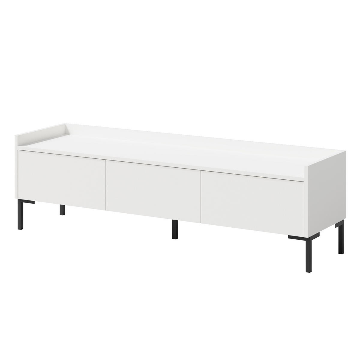 TV-LOWBOARD Liam 150 Weiß (stehend) - Schwarz/Weiß, Holzwerkstoff/Metall (150/45/41cm) - mzm24