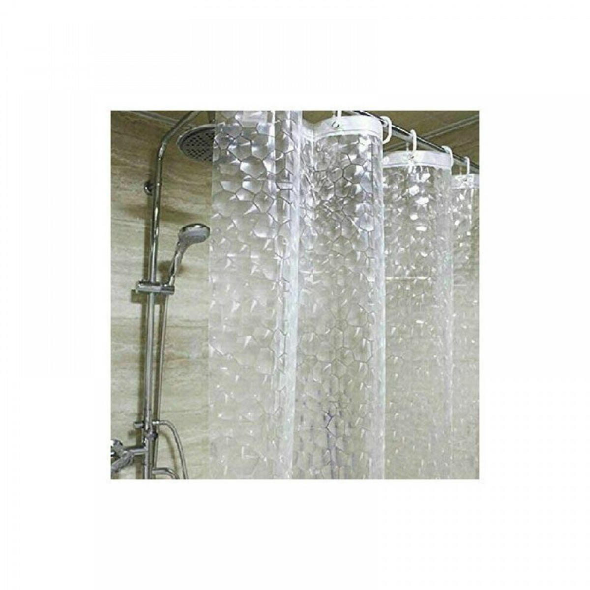 DUSCHVORHANG EVA trocken schimmelresistent Wasserwürfel 3D für Dusche - Weiß, Kunststoff (1/1cm) - MCBOSON