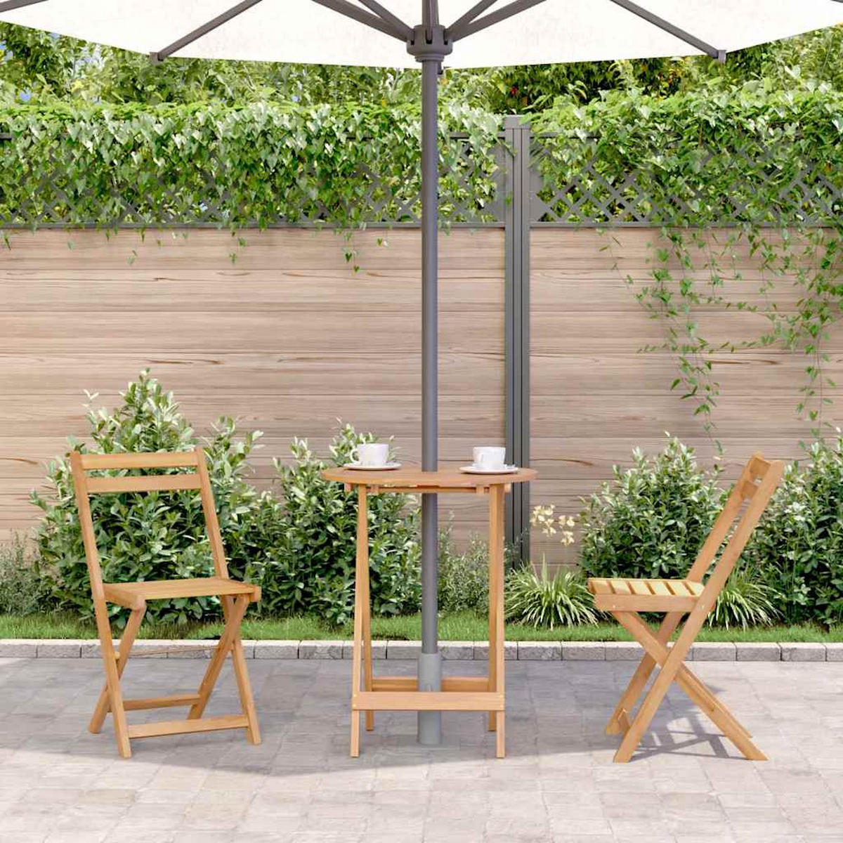 GARTENTISCH Klappbar 60/75 Cm Massivholz Akazie - Braun, Holz (60/60/75cm) - vidaXL