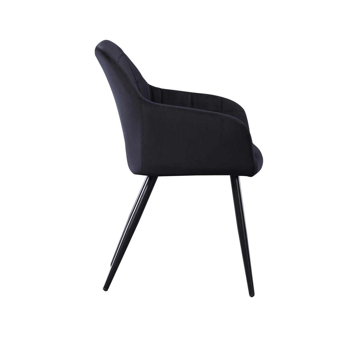 STUHL Samt Schwarz - Schwarz, Metall (55/82/59cm) - Life Interiors