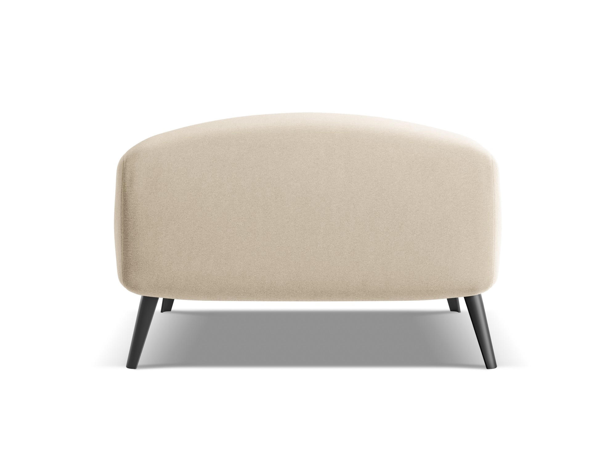 POUF Samt Stoff Beige - Beige/Creme, Textil/Metall (65/44/65cm) - Makamii