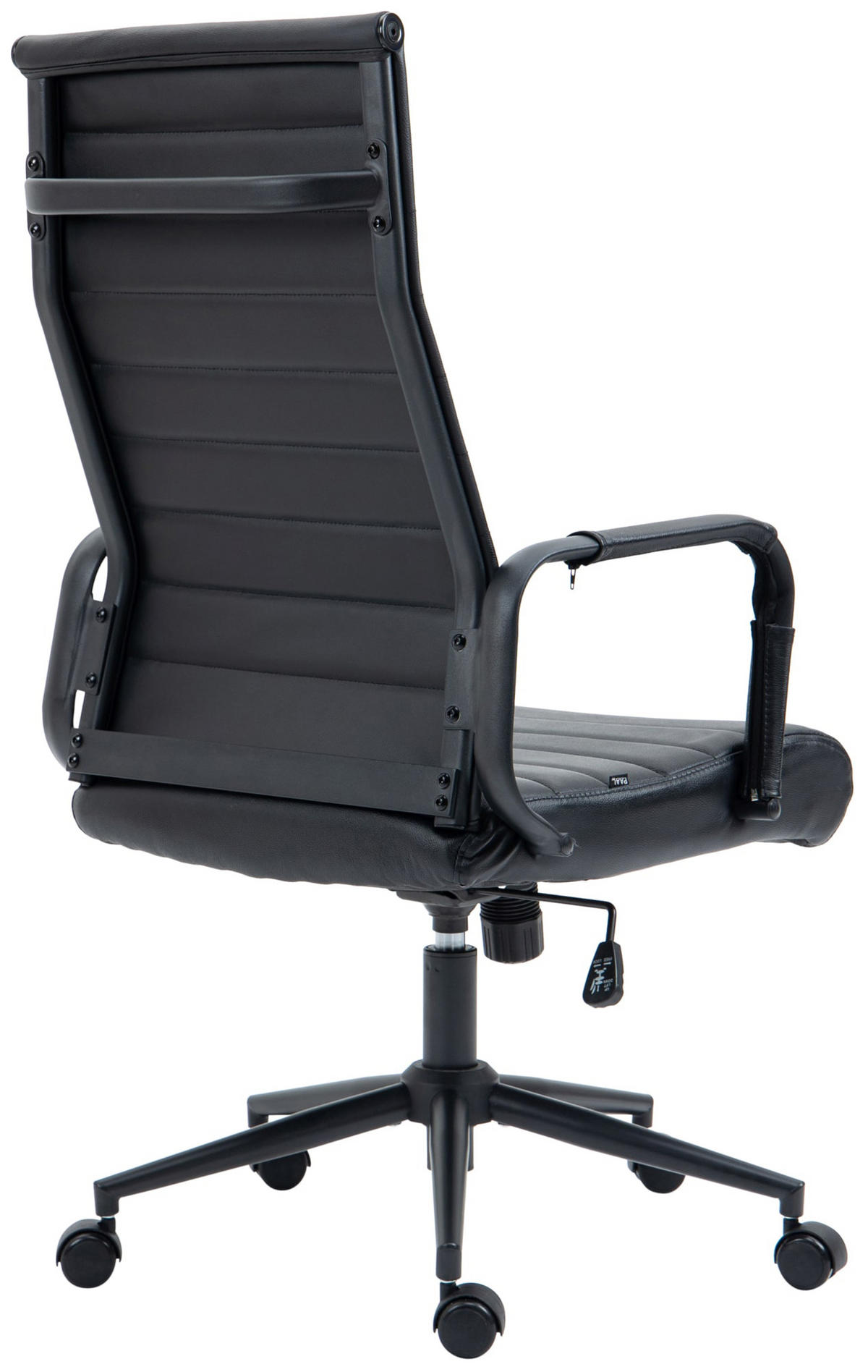 BÜROSTUHL Koro Echtleder schwarz/schwarz - Schwarz, Leder/Metall (58/115/66cm) - TPFLiving
