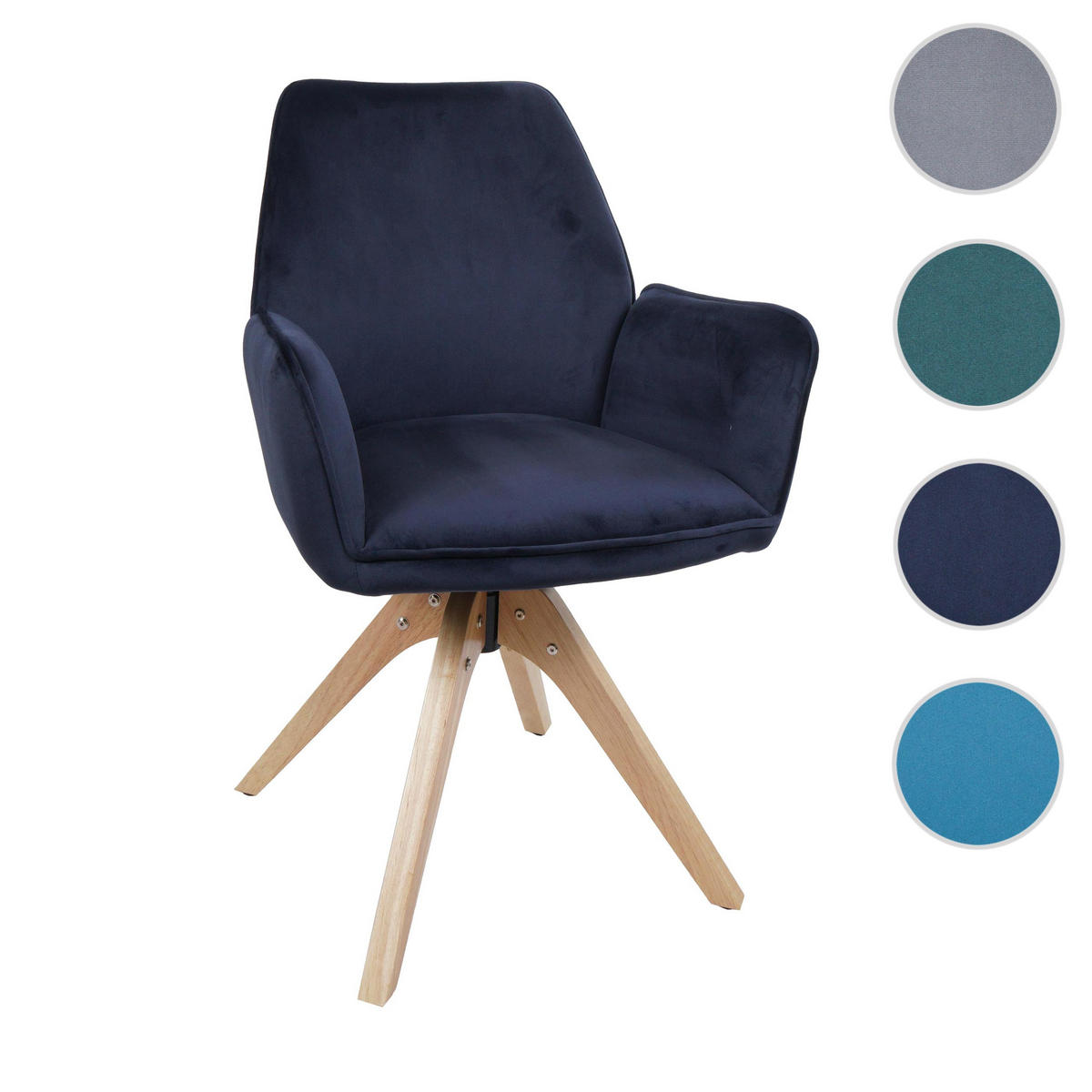 ESSZIMMERSTUHL Anthrazit, Blau - Blau/Anthrazit, Textil (60/87/60cm) - MCW