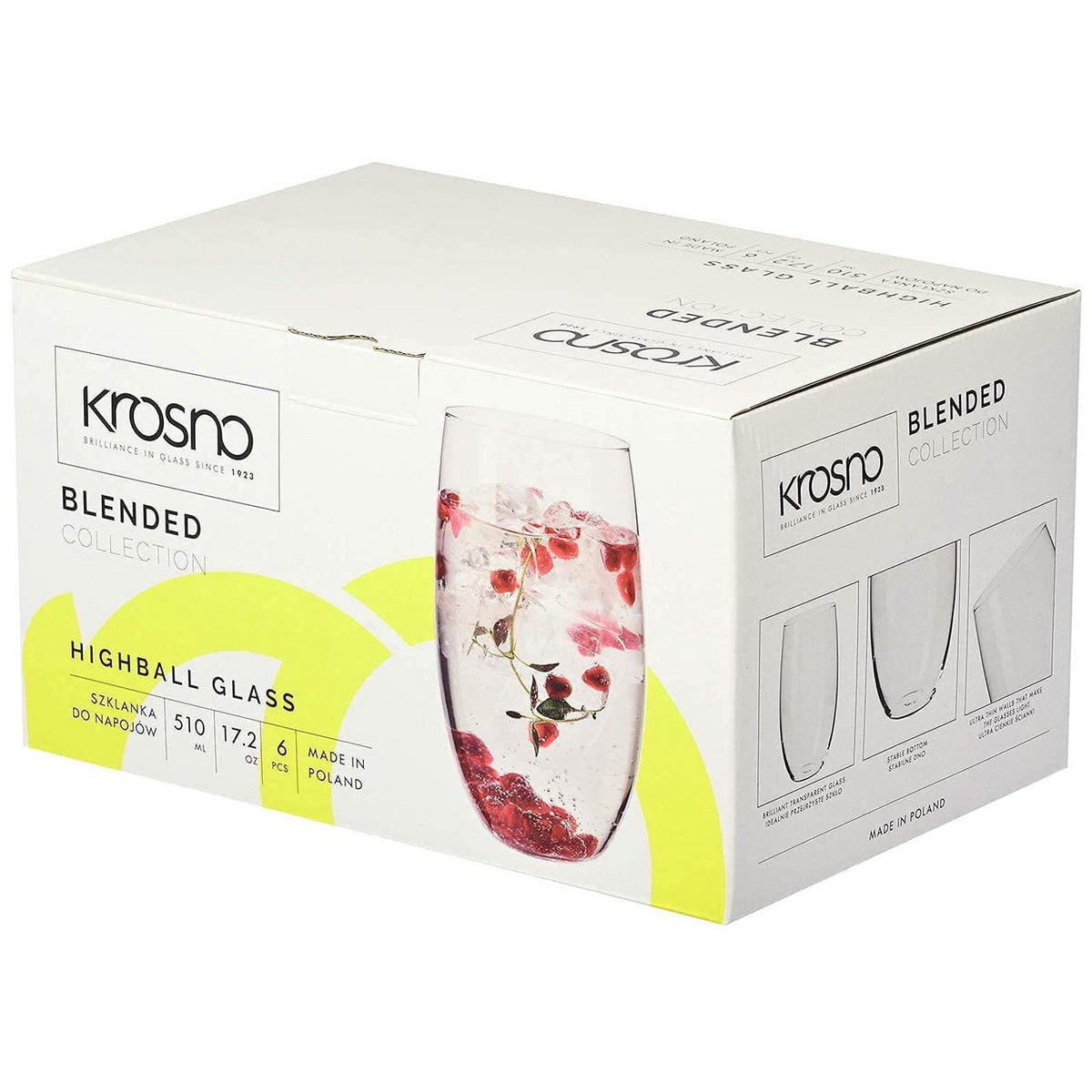 WASSERGLÄSER, 6er-Set, 510 ml - Transparent, Glas (0.51L) - Krosno Glass