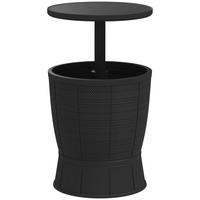 GARTENTISCH DE-14192 3-in-1 mit Eisbehälter, höhenverstellbar Schwarz - Schwarz, Kunststoff (49/49/84cm) - ComfortXL