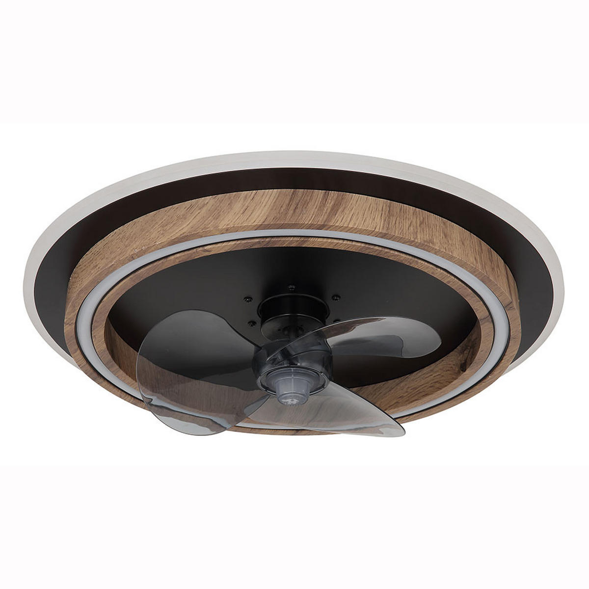 LED DECKENLEUCHTE Deckenventilator Holzoptik Braun - Braun, Metall (50/50/13.5cm) - Globo Lighting