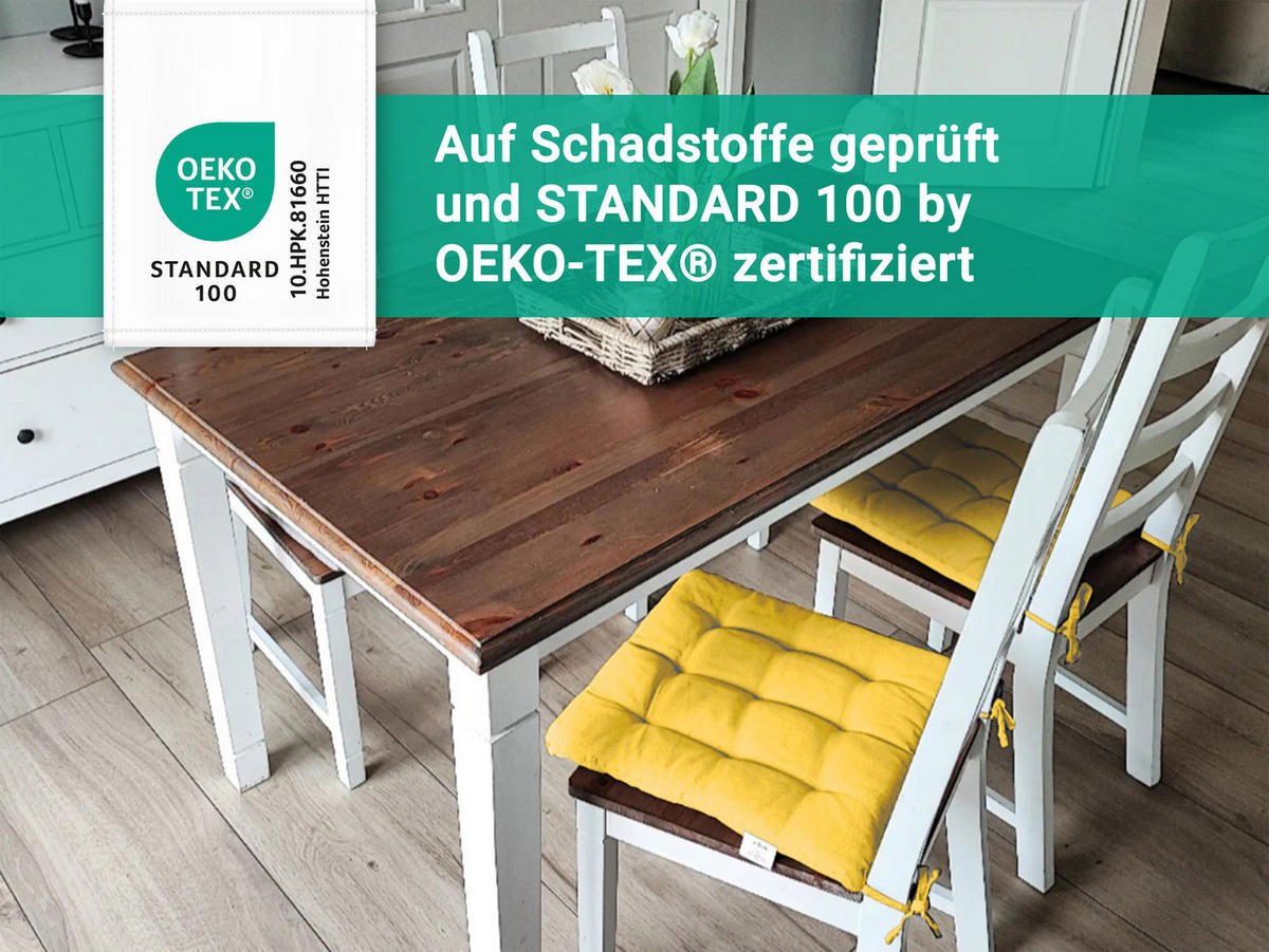 STUHLKISSEN, 4er-Set, 40x40 cm, 100% Polyester, Gelb - Gelb, Textil (40/40/3cm) - Zollner