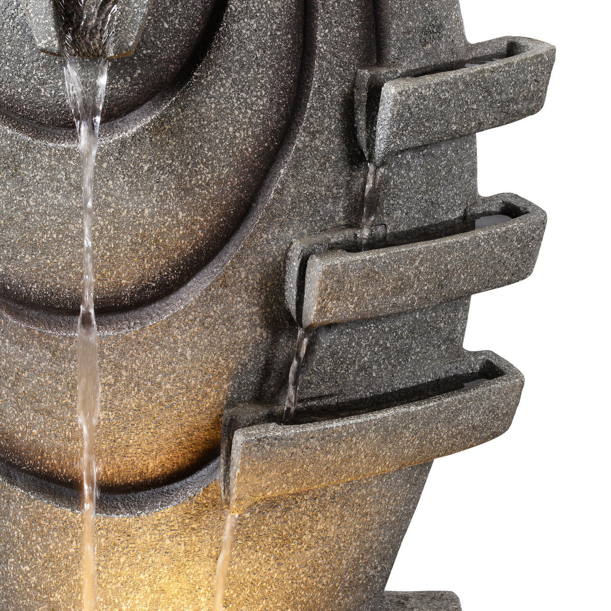 GARTENBRUNNEN oval grau - Grau, Kunststoff (40/25/80cm) - Teamson Home