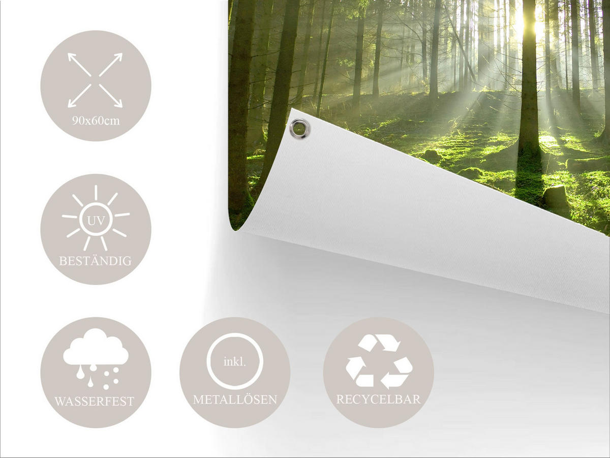 GARTEN-POSTER 90x60 cm Wald - Grün, Kunststoff (90/60/2cm) - artissimo