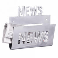 ZEITUNGSHALTER Aluminium Design für die Wand großes Ablagefach 30x27cm - Silberfarben, Metall (30/27/4cm) - KADIMA DESIGN
