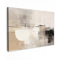 LEINWANDBILD Abstrakt - Kunst - Grau Wohnzimmer Groß 120x80 cm - Hellgrau, Textil (120/80cm) - MuchoWow