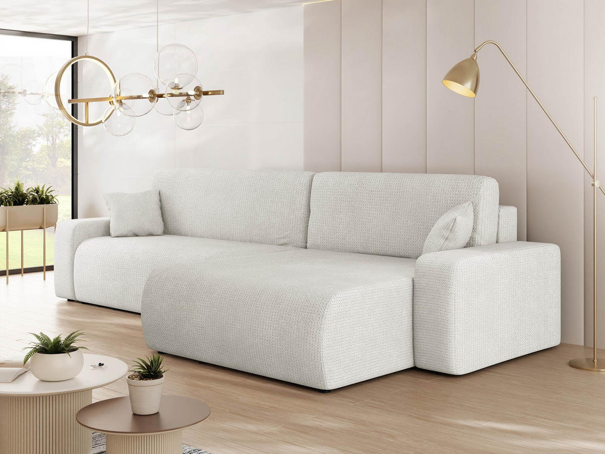 ECKSOFA Piano - Creme/Schwarz, Holz/Kunststoff (274/145cm) - MIRJAN24