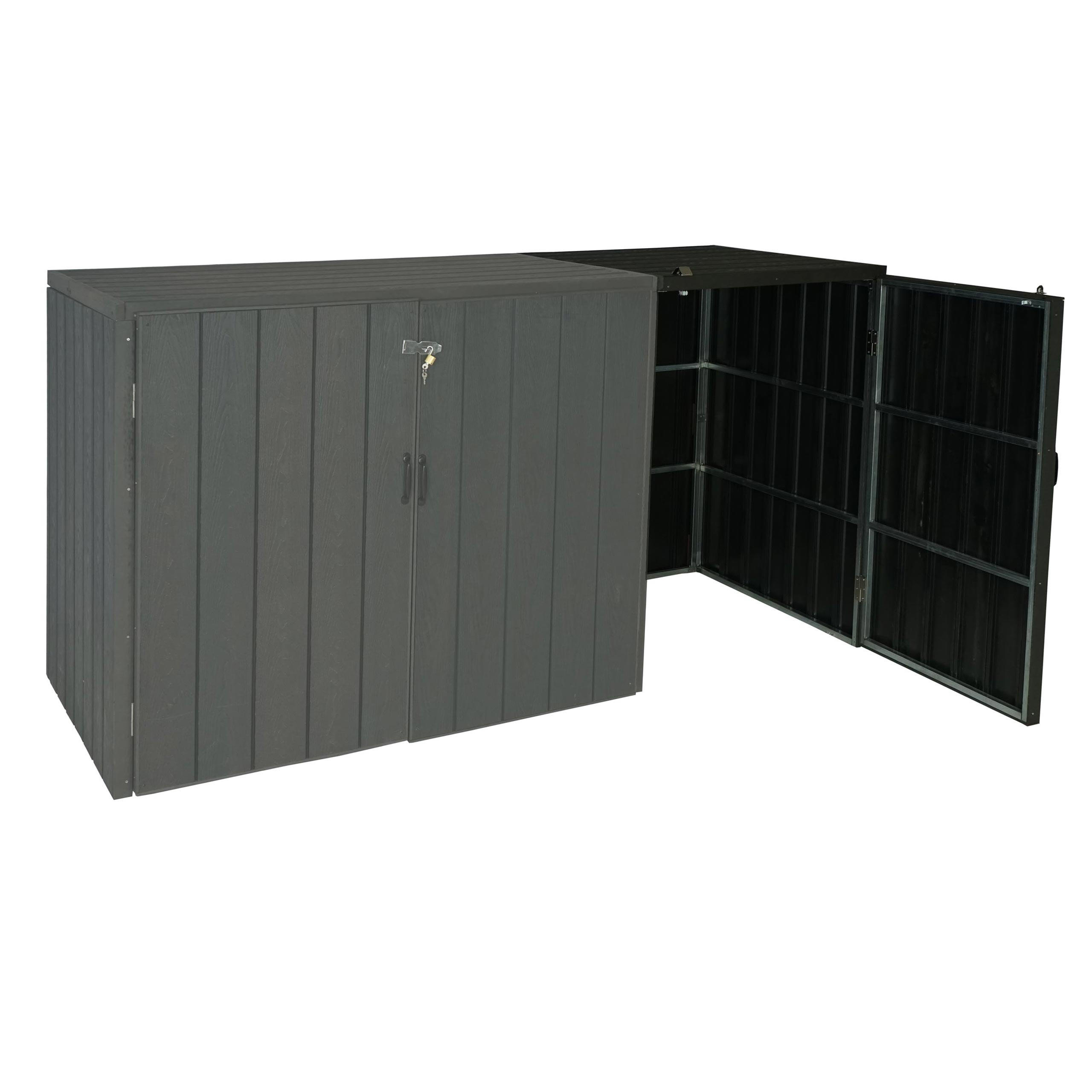 MÜLLTONNENBOX ERWEITERUNG Anthrazit - Anthrazit, Metall (79/117/105cm) - MCW
