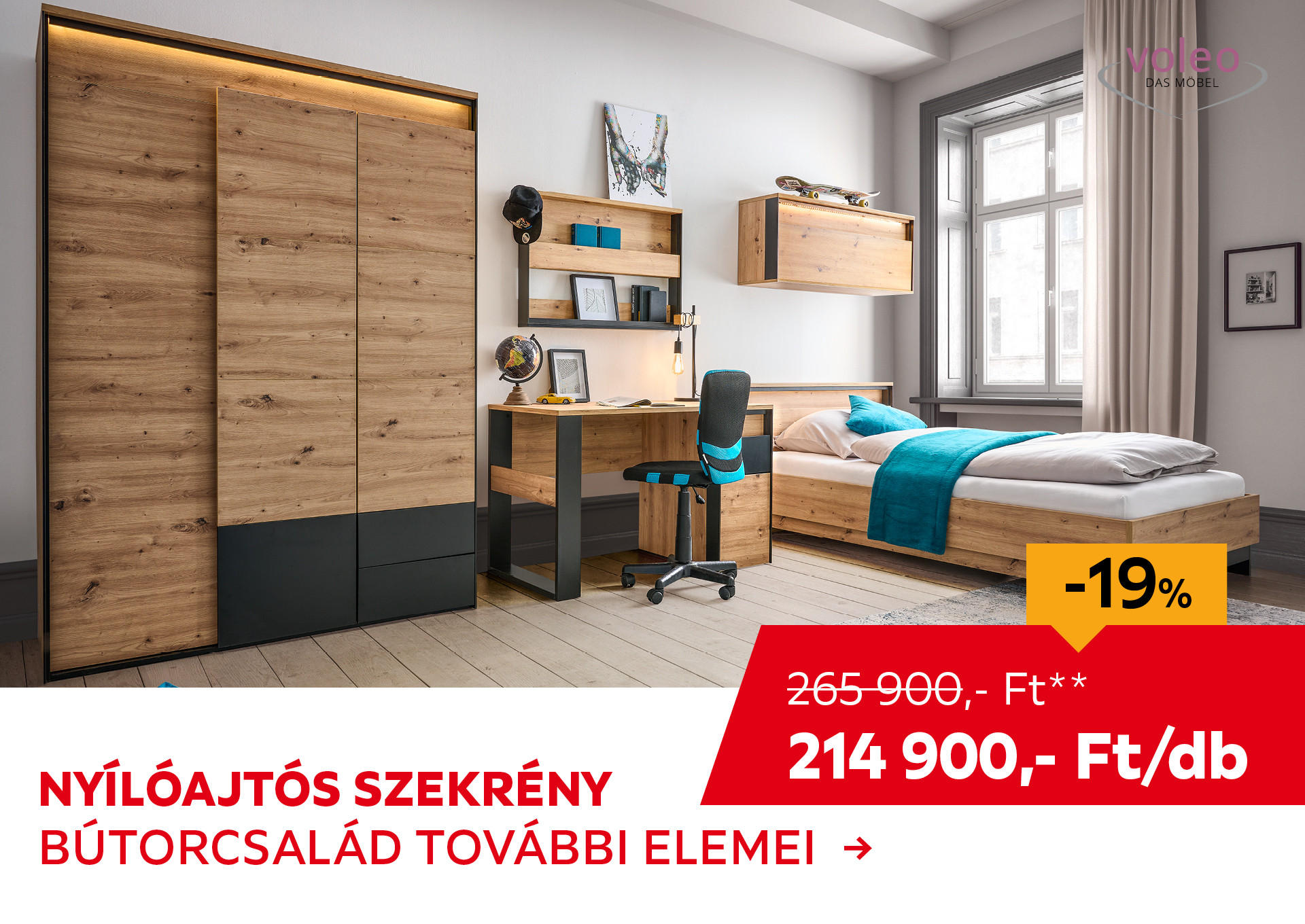 NYÍLÓAJTÓS SZEKRÉNY Kiemelt termék 265900 Ft.- helyett 214900 Ft.-
