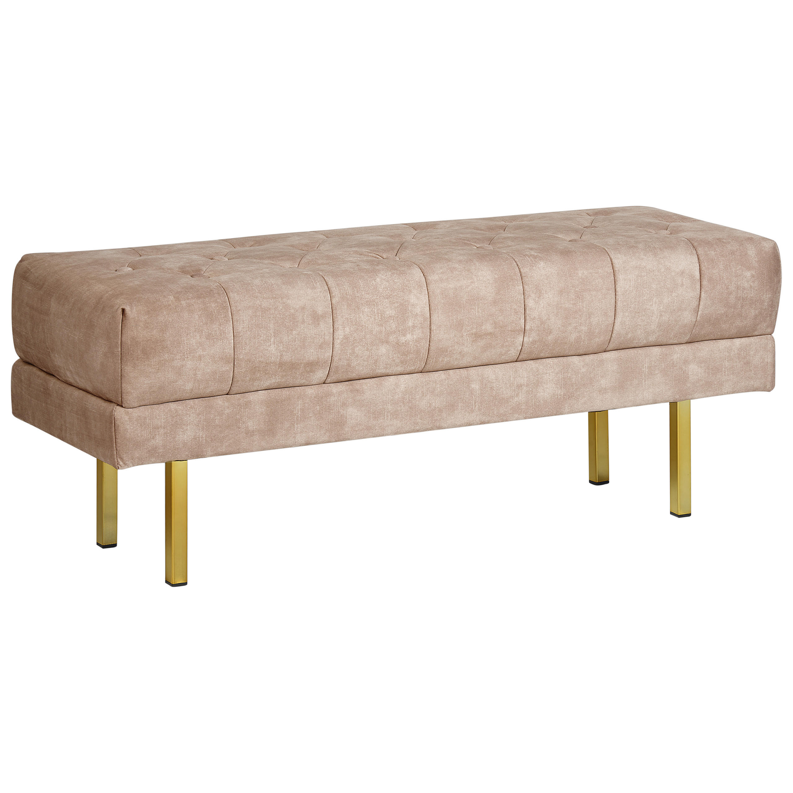 BANK Beige Roseville - Taupe/Goldfarben, Textil (117/44/40cm) - Beliani