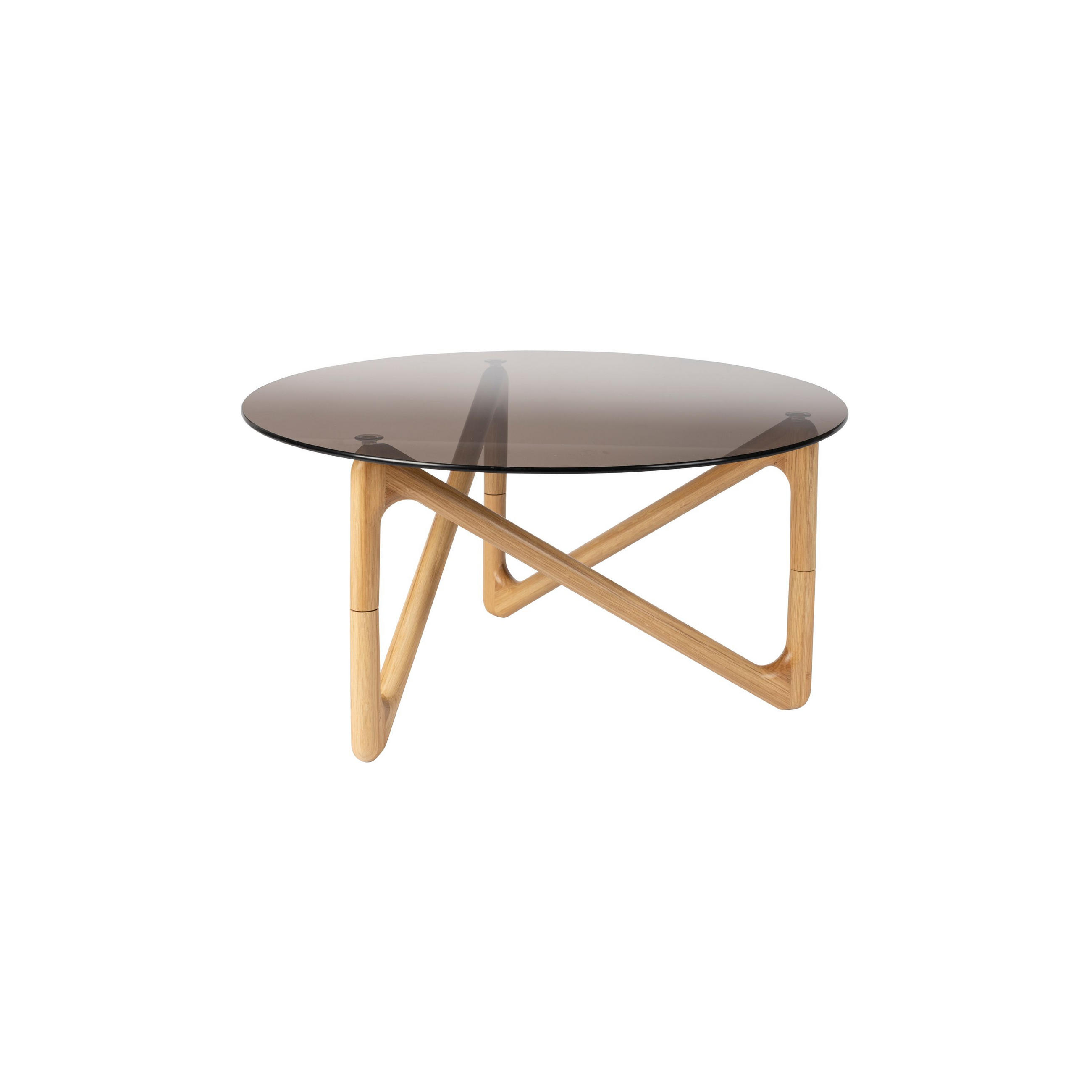 COUCHTISCH Naia Rund 80 cm Natural - Klar, Glas (80/80/40cm) - Dutchbone