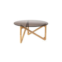COUCHTISCH Naia Rund 80 cm Natural - Klar, Glas (80/80/40cm) - Dutchbone