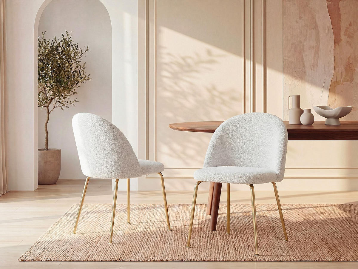 STUHL - 50 cm x 55 cm - stoff - weiß Melbourne - Weiß, Textil (50/77/55cm) - Vente-Unique