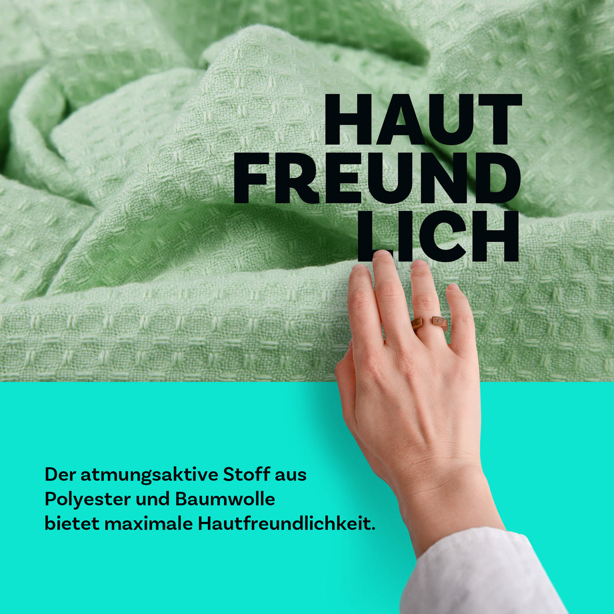 KUSCHELDECKE Waffelpiqué 140x200 cm Altgrün - Hellgrün, Textil (140/200cm)