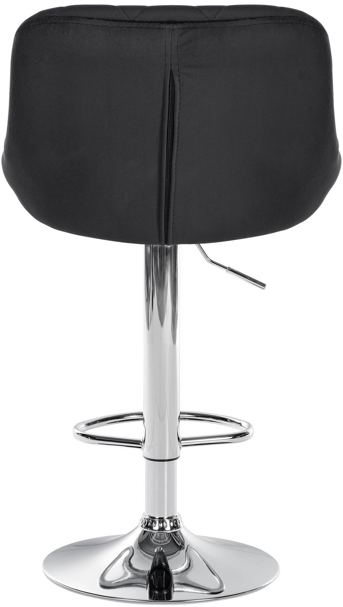 BARHOCKER 2er Set Samt schwarz - Chromfarben/Schwarz, Textil/Metall (46/83/49cm) - CLP