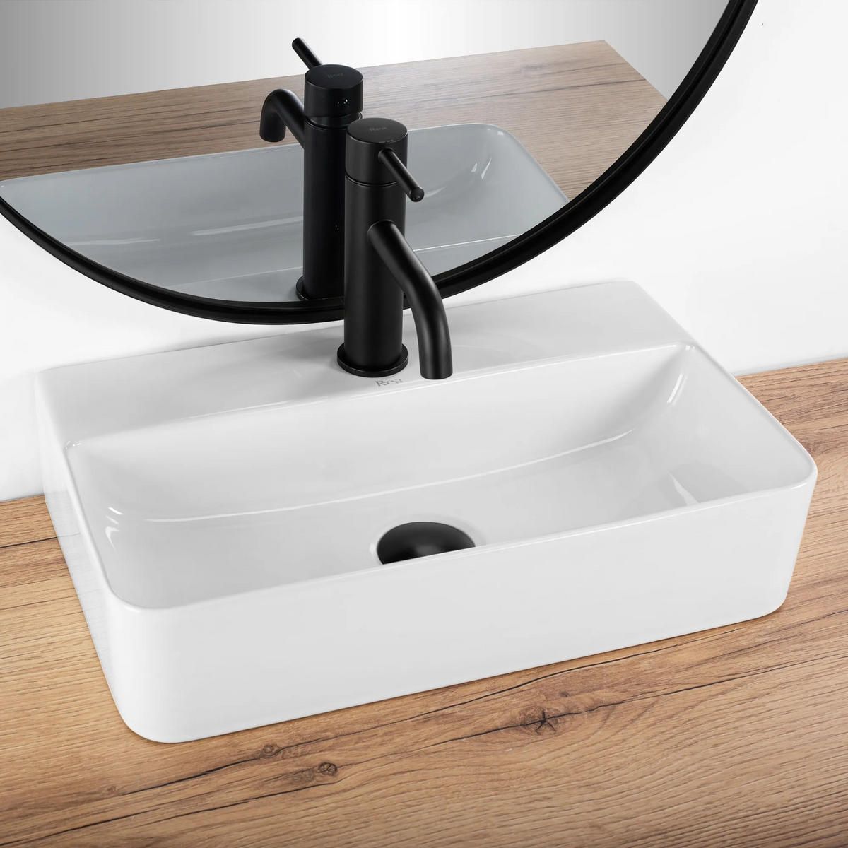 AUFSATZWASCHBECKEN Rea Naomi - Weiß, Keramik (28.5/10.5/45.5cm) - REA