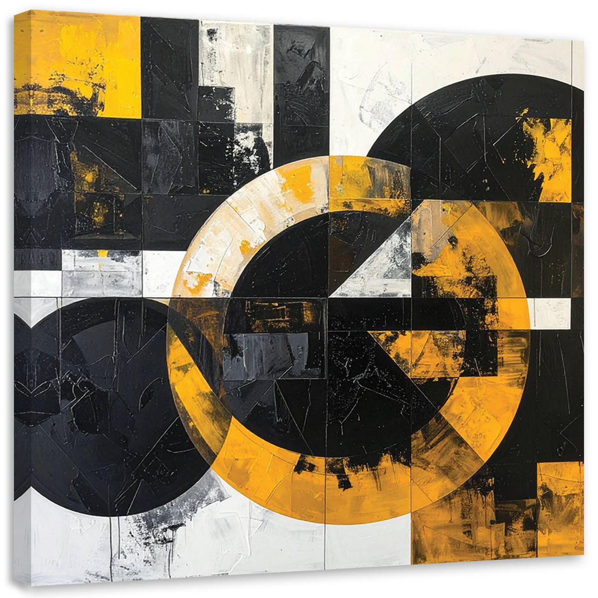 LEINWANDBILD 3D und geometrisch 50x50cm - Gelb, Textil (50/50cm) - Feeby