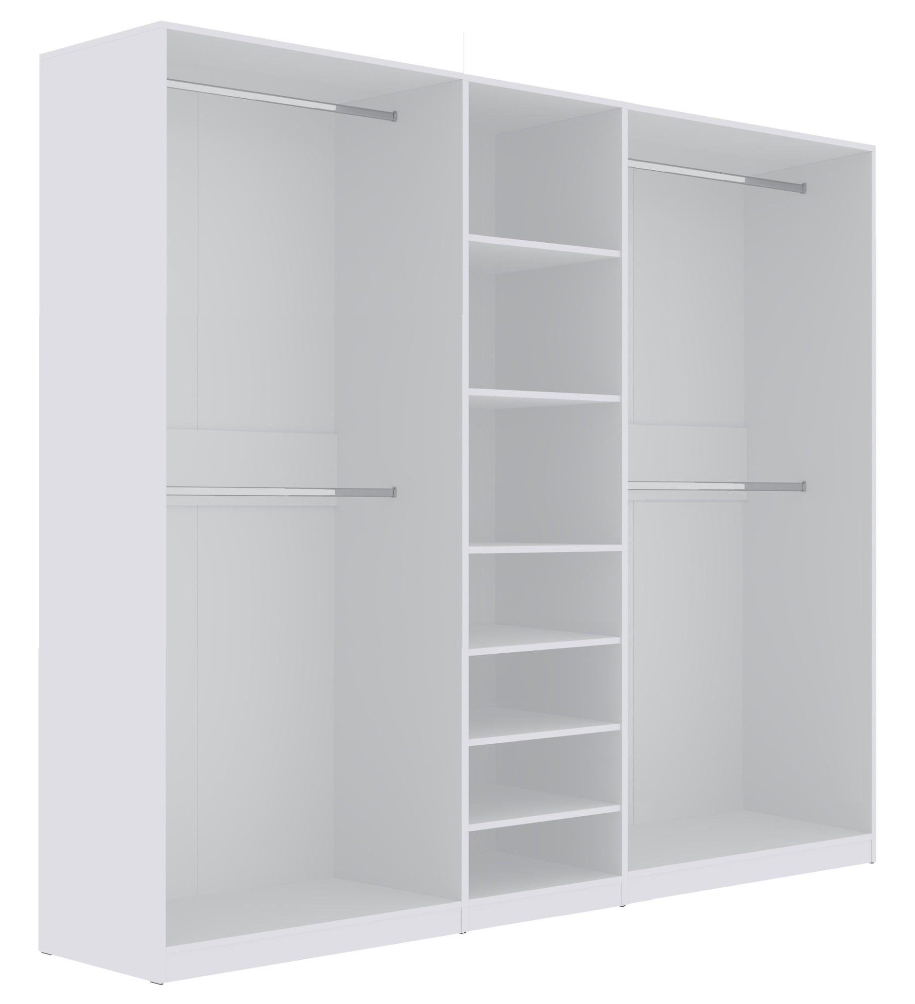 KLEIDERSCHRANK OFFEN TRES Y/B WEIß 250/206/51 cm - Weiß, Holzwerkstoff (250/206/51cm) - Marmex Möbel