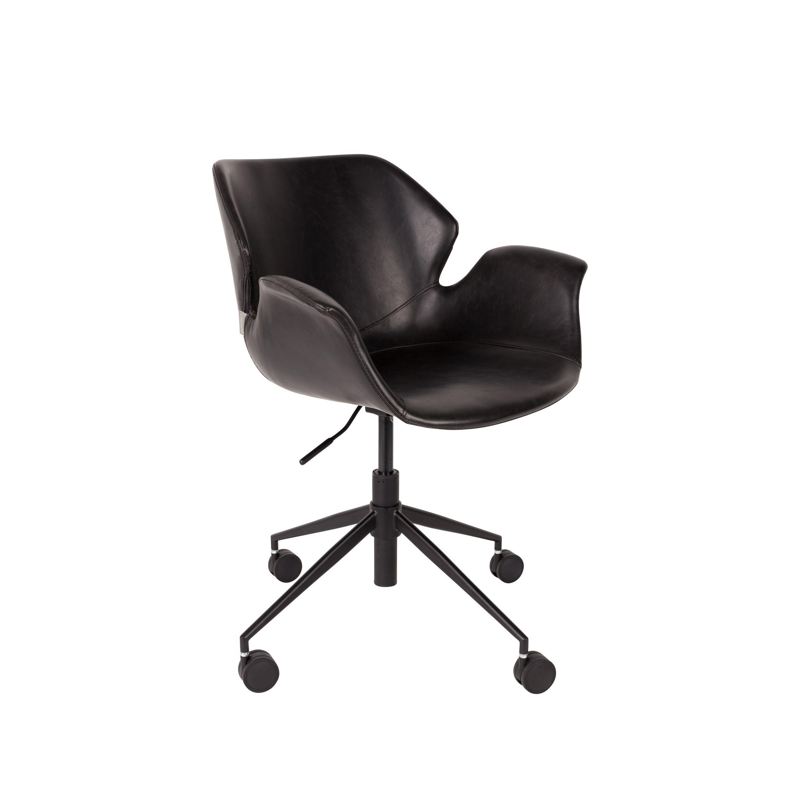 BÜROSTUHL Nikki Bürostuhl Armlehne Schwarz - Schwarz, Kunststoff (77/77.5/77cm) - Zuiver