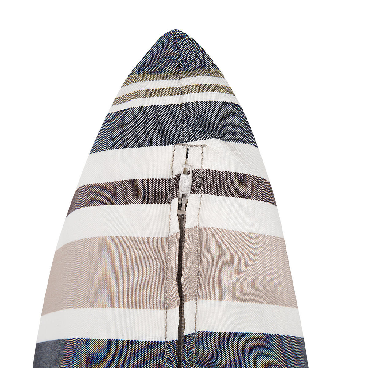 GARTENKISSEN 2er-Set dunkelblau/beige gestreift 40/70 cm Kastos - Hellbraun, Textil (40/70cm) - Beliani