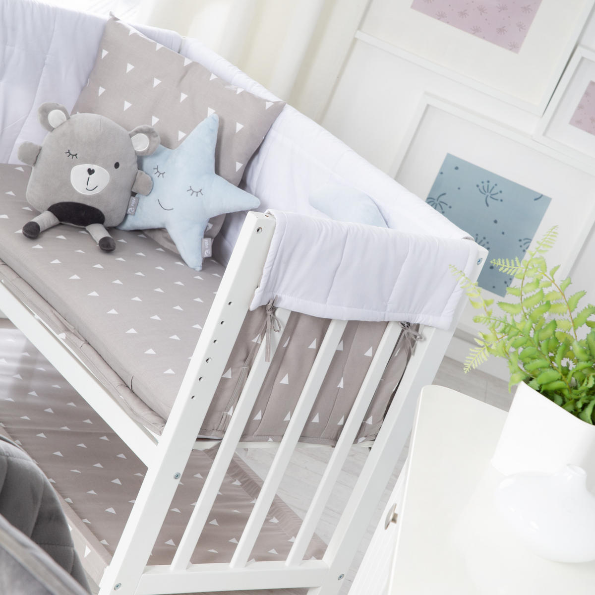 BEISTELLBETT Indibär 4in1 Set 90 x 45 cm - Weiß, Holzwerkstoff (45/90cm) - Roba