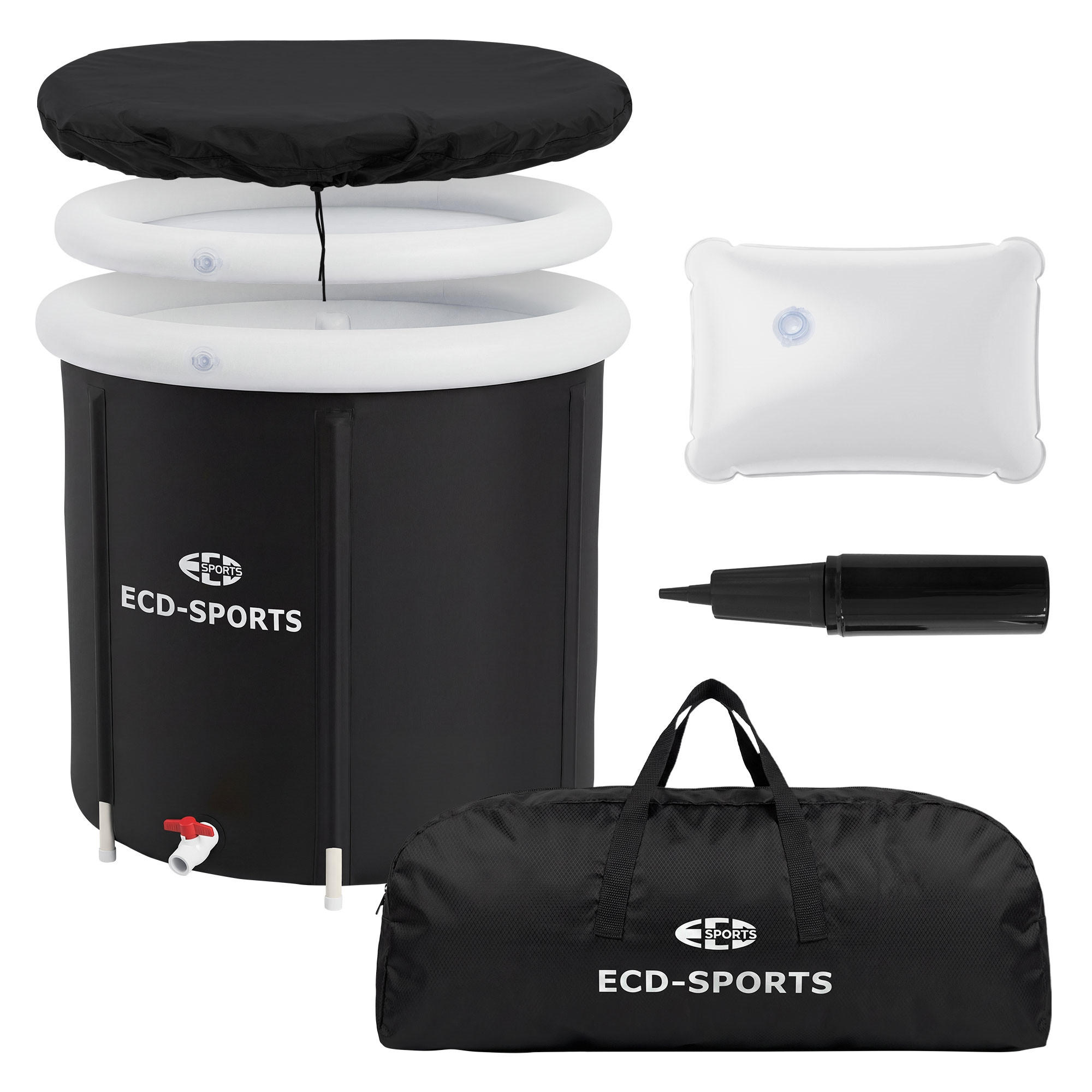 ECD-Germany LEDOVÁ VANA Ø 80 cm 350 l černobílá z oxfordské tkaniny