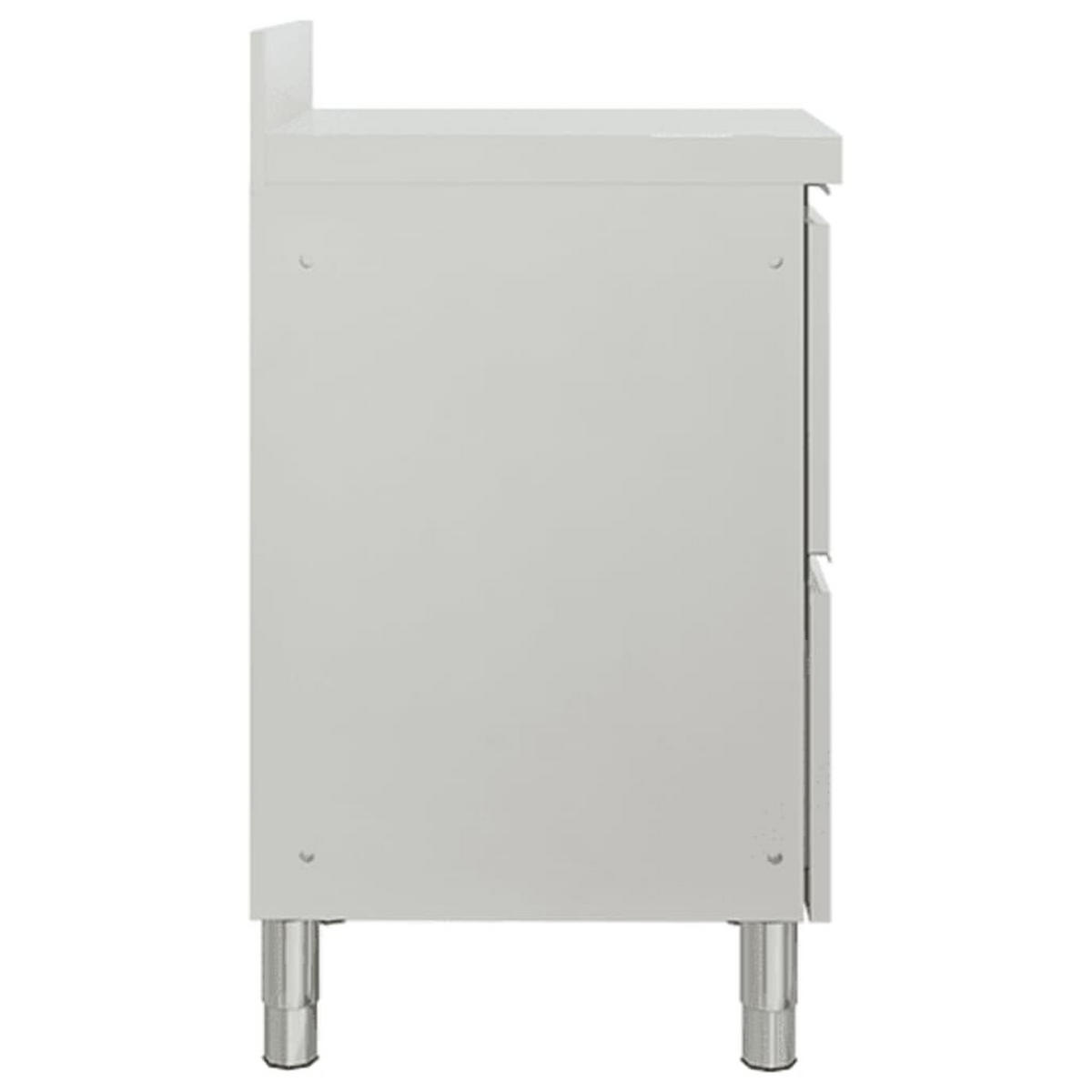 KÜCHENSCHRANK Gewerbe Mit 2 Schubladen 50/60/96 Cm - Silberfarben, Metall (60/96/50cm) - vidaXL