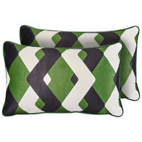 Gartenkissen 2er-Set Bunt 30/50 cm Sway - Multicolor/Schwarz, Textil (50/12/30cm) - Beliani