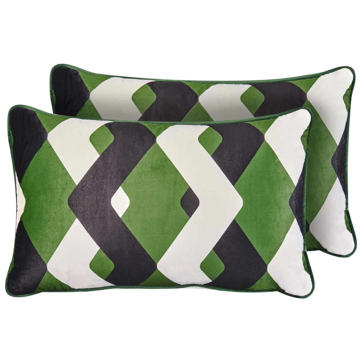 Gartenkissen 2er-Set Bunt 30/50 cm Sway - Multicolor/Schwarz, Textil (50/12/30cm) - Beliani