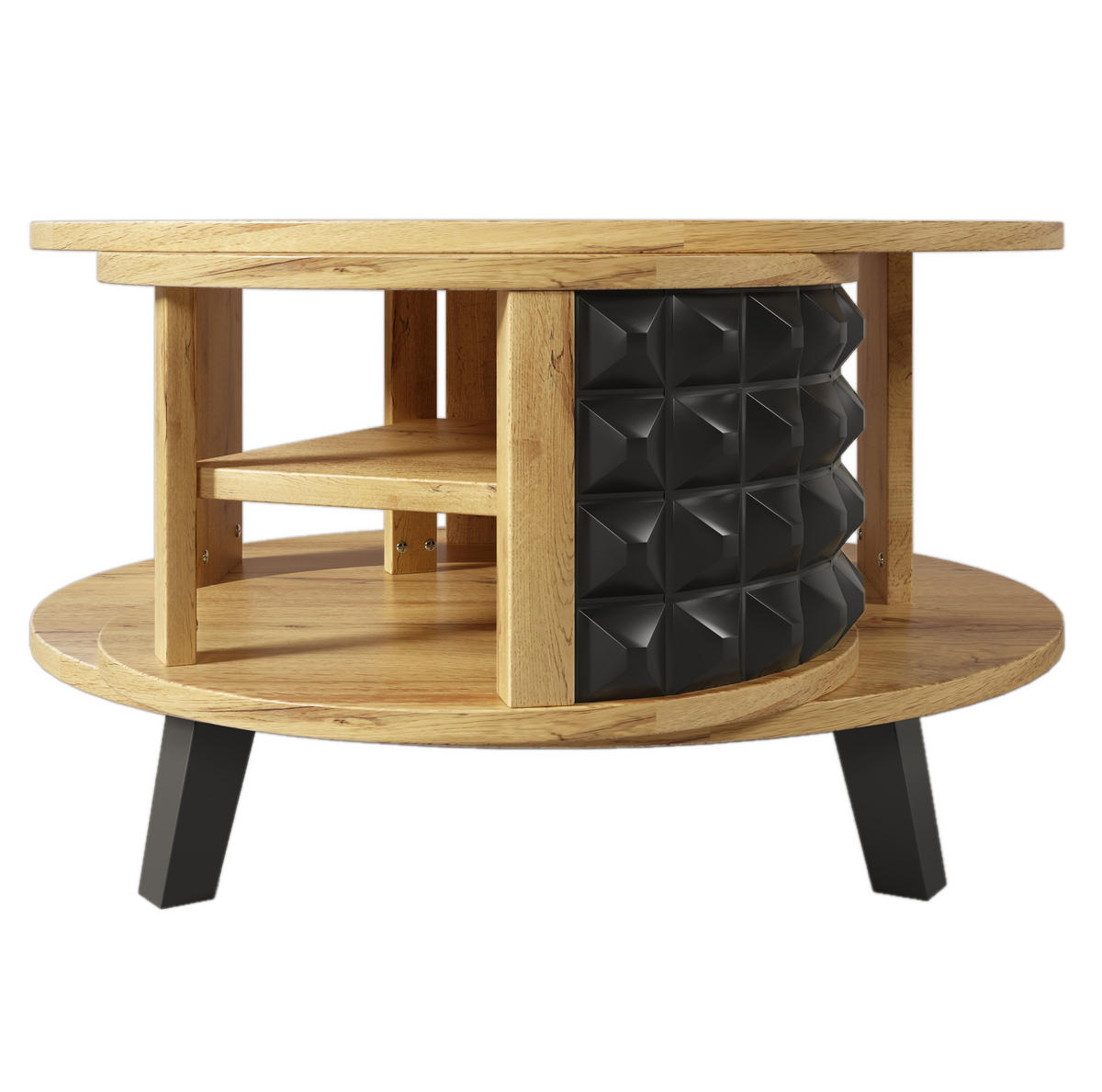 COUCHTISCH 85.2/80/45.2 cm Natur aus Spanplatte mit drehbarer Ablage - Naturfarben, Holzwerkstoff (85.2/80/45.2cm) - OKMYHOME