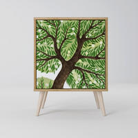 SIDEBOARD WILDERNESS DASH, Eichefarben, 57,5x42x77,5 cm, Schräge Buchenholzfüße - Eichefarben/Buchefarben, Holzwerkstoff/Buchenholz (57.5/77.5/42cm) - SpaceRebels