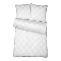 BETTWÄSCHE Damast 135x200 Weiß kariert - Bettbezug aus 100% Baumwolle - Weiß, Textil (135/200cm) - Carpe Sonno