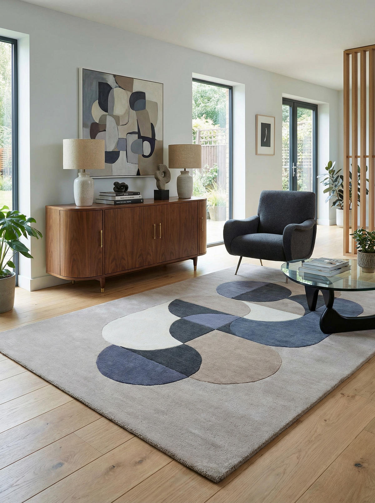 TEPPICH Schurwolle handgetuftet geometrisch Mehrfarbig HULL-Beverley, Hellgrau 200x300 cm - Grau, Textil (200/300cm) - KADIMA DESIGN