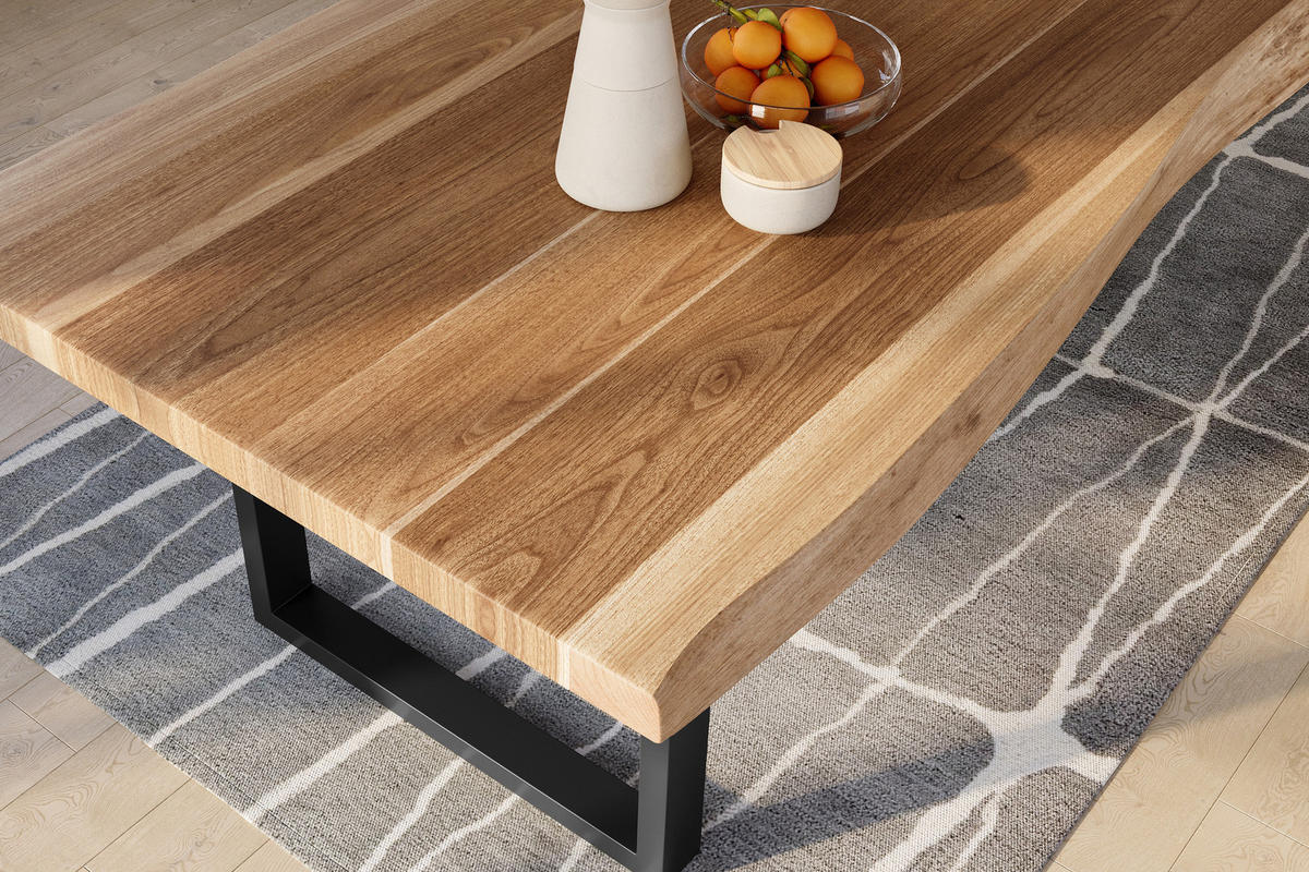ESSTISCH TITAN - Beige/Schwarz, Holz (120/350/79cm) - SAM