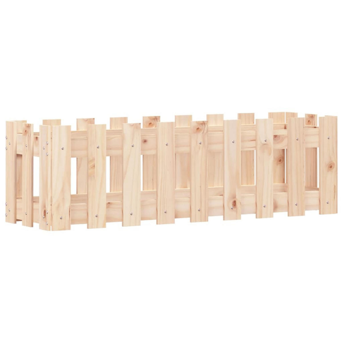HOCHBEET Lattenzaun-Design 100x30x30 cm Massivholz Kiefer - Naturfarben, Holz (100/30/30cm) - furnicato