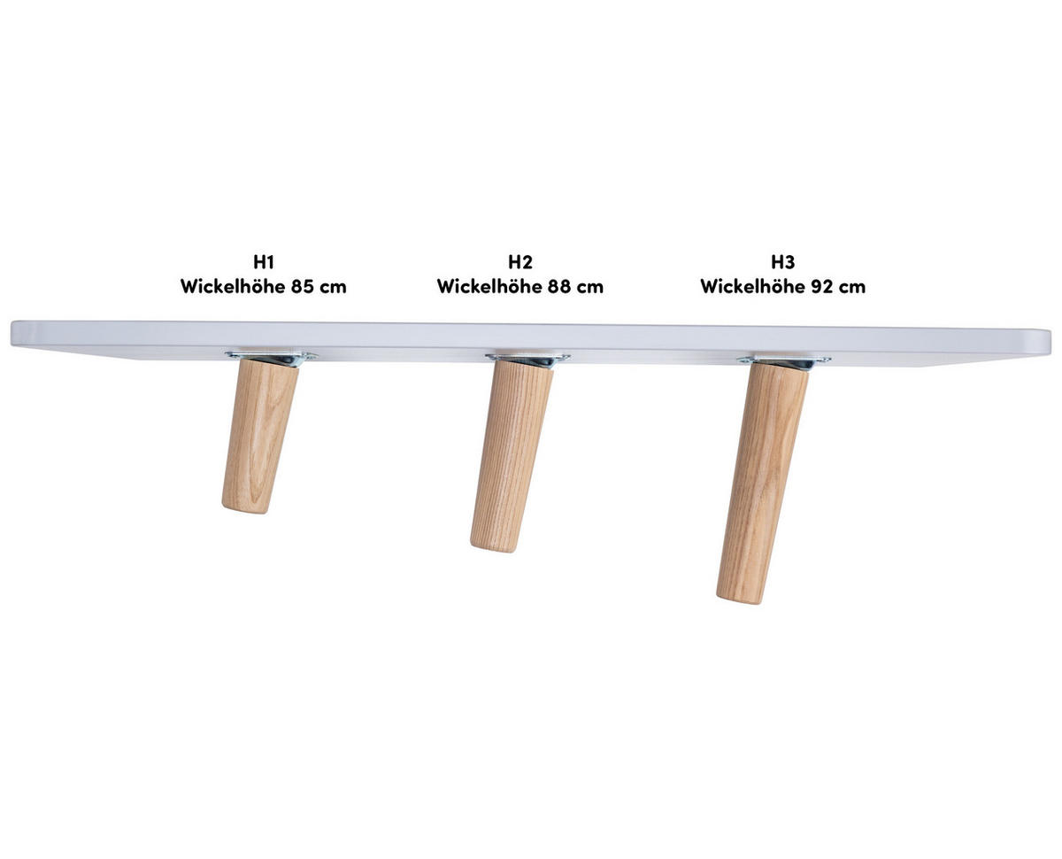 WICKELKOMMODE Lovis - Eichefarben/Hellgrau, Holz/Holzwerkstoff (95/100/79cm) - arthur berndt
