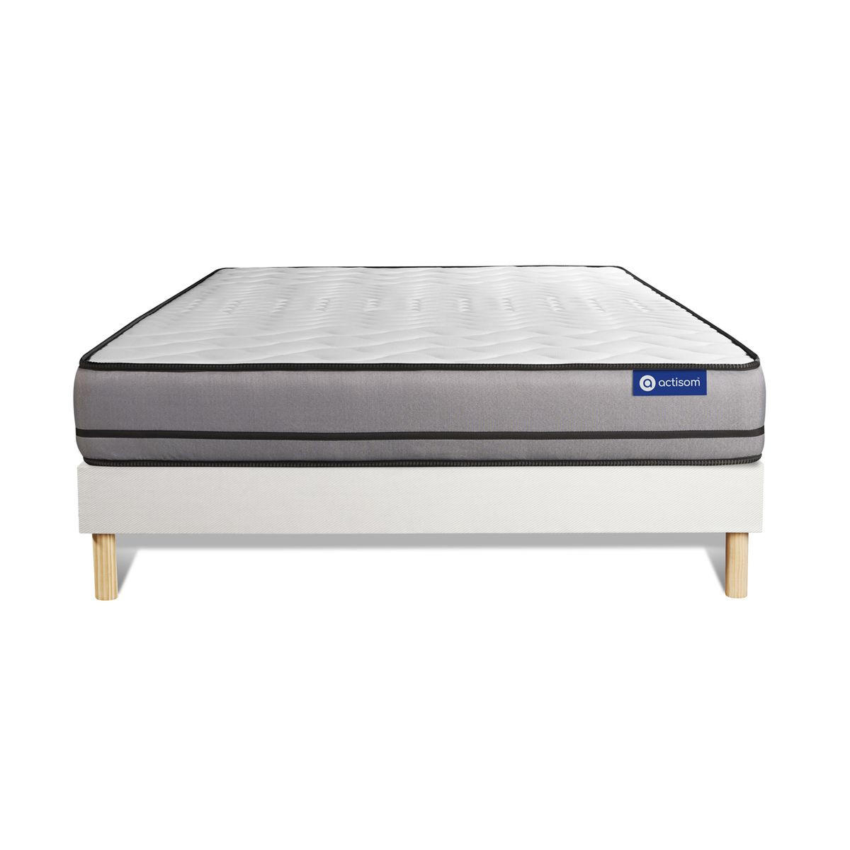 BETT Actimemo night Memory-Schaum 180 x 220 cm h4 - Kit Bettgestell Weiß - Beige/Weiß, Karton/Holz (180/220cm) - ACTISOM