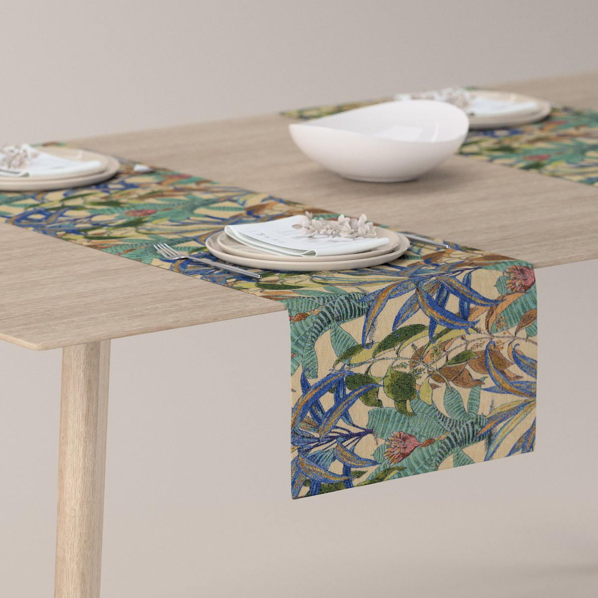 TISCHLÄUFER Intenso Premium, grün und blau, 40x130 cm - Blau/Grün, Textil (40/130cm) - Dekoria