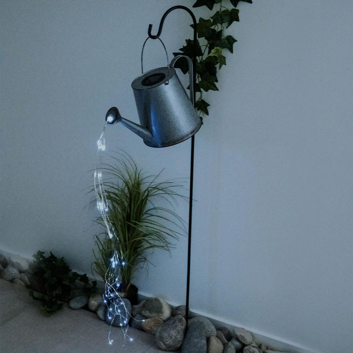 LED AUSSENLEUCHTE Gießkanne Silber - Silberfarben, Metall (38/20.5/130cm)