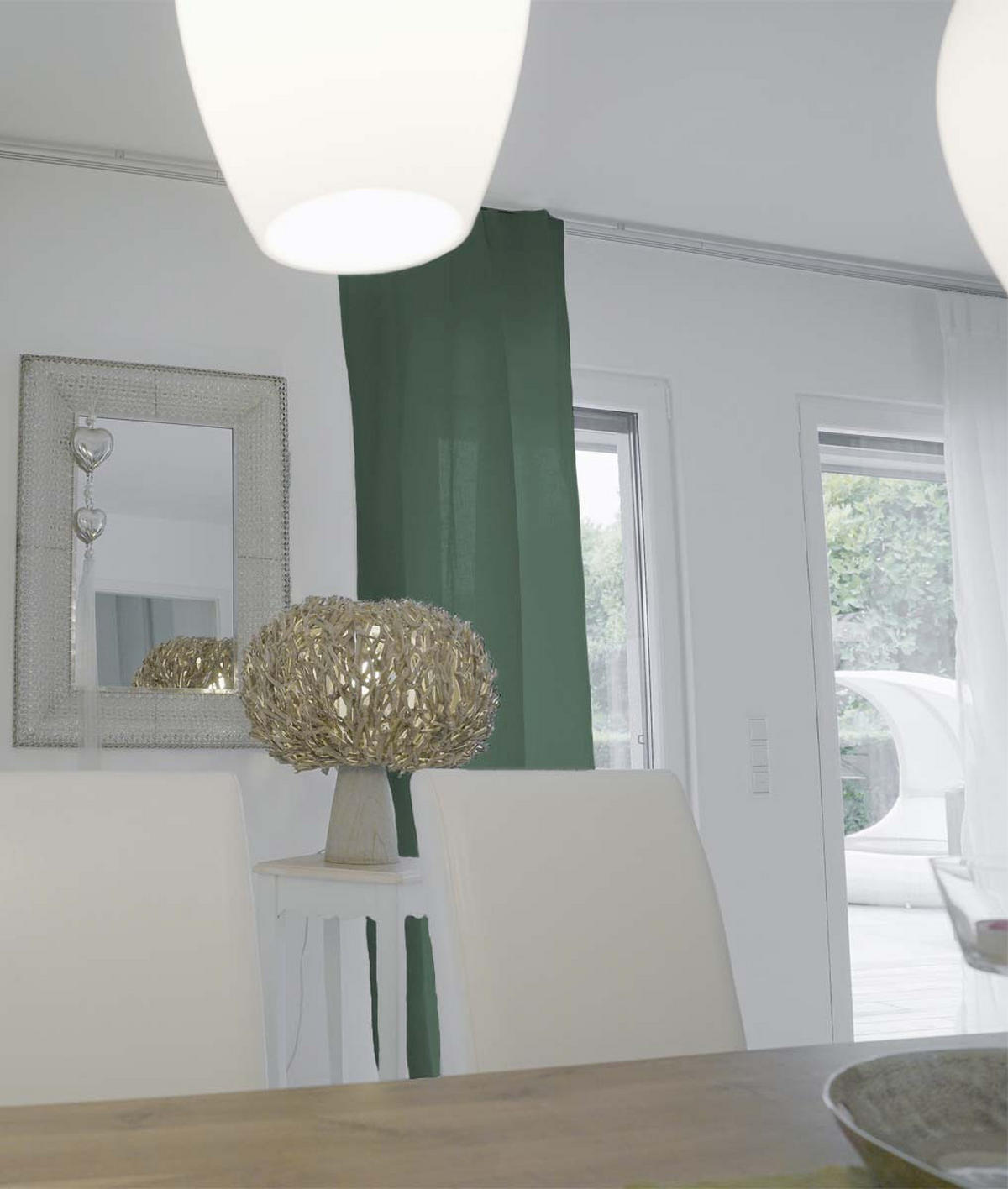 SCHLAUFENVORHANG reines Leinen mit verdeckten Schlaufen natural-mint 135/245 cm - Mintgrün, Naturmaterialien (135/255cm) - beties Heimtextil