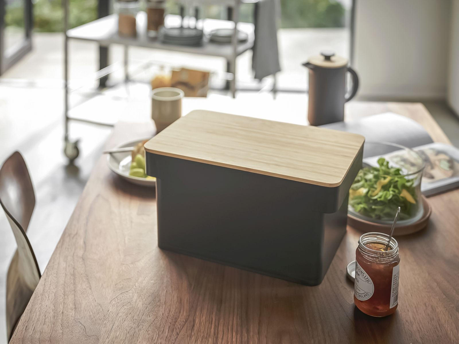 Thumbnail - Yamazaki Brotkasten, Schwarz, Kunststoff, 23x18x35 cm, Küchenzubehör, Brotkästen & -Körbe